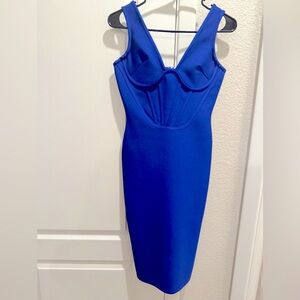 Royal Blue Corset Midi Dress